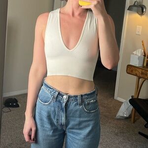 UO low cut ribbed bra top